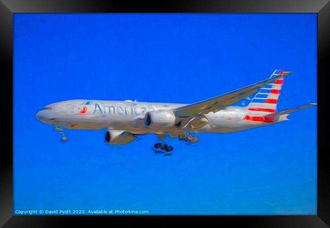 American Airlines Boeing 777-223 Art  Framed Print by David Pyatt