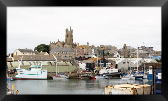 Newlyn harbour Penzance Cornwall Framed Print by kathy white