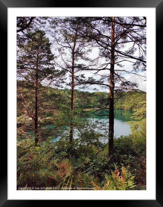 Blue lagoon Dorset  Framed Mounted Print by Les Schofield