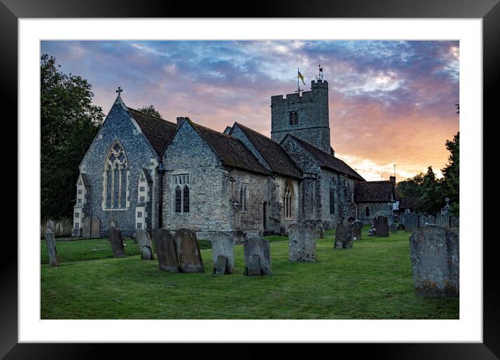 Church In Lenham Kent Framed Mounted Print by Paul Mitchell