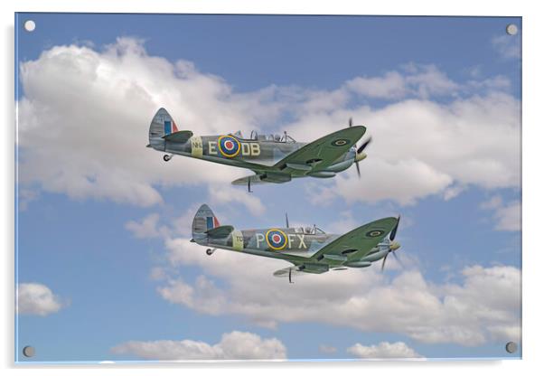 2 Spitfire Planes Acrylic by Paul Mitchell