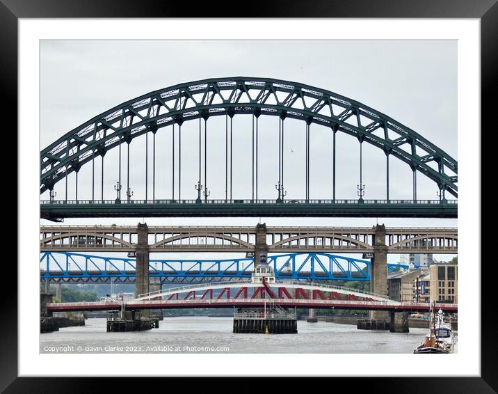 Tyne Bridges Framed Mounted Print by Gavin Clarke