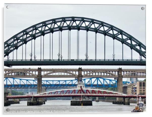 Tyne Bridges Acrylic by Gavin Clarke