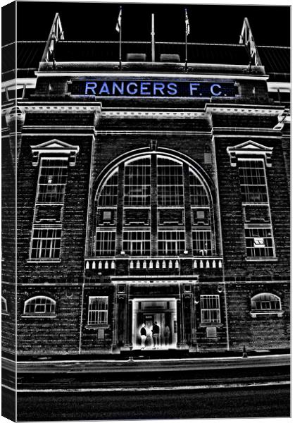 Ibrox stadium frontage (Abstract)  Canvas Print by Allan Durward Photography