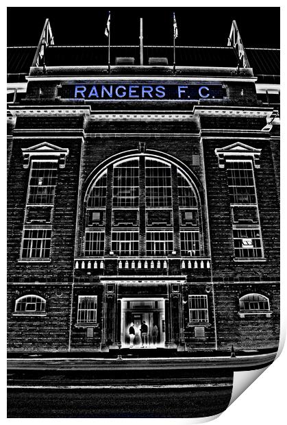 Ibrox stadium frontage (Abstract)  Print by Allan Durward Photography