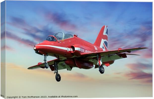 Red Arrows: Aerial Artistry  Canvas Print by Tom McPherson