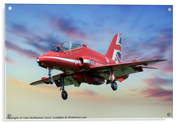 Red Arrows: Aerial Artistry  Acrylic by Tom McPherson