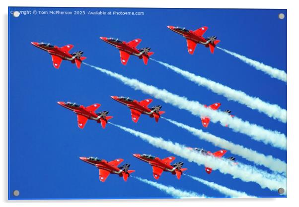 The Royal Air Force Aerobatic Team, the Red Arrows Acrylic by Tom McPherson