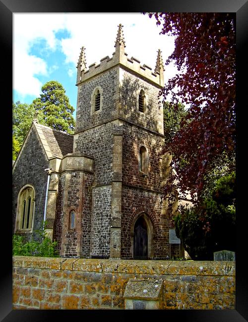 Saint Adeline church in the Cotswold village of Little Sodbury Framed Print by Steve Painter