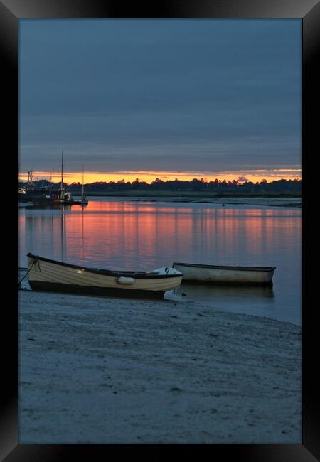 Outdoor Brightlingsea Harbour in  the morning sunrise  Framed Print by Tony lopez