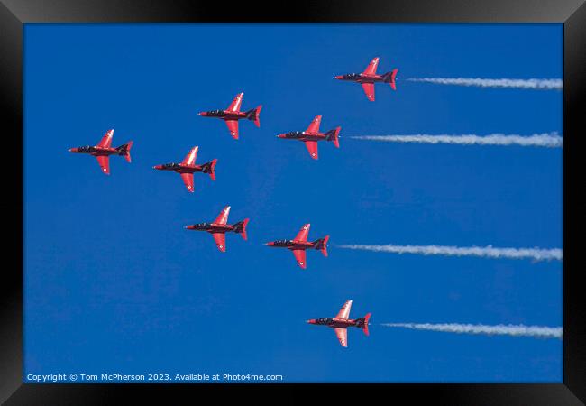 Red Arrows in Formation Framed Print by Tom McPherson