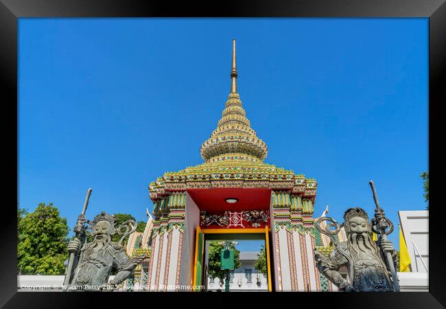 Warrior Guardians Entrance Gate Wat Pho Thailand Framed Print by William Perry