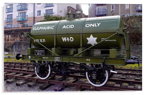 War Department sulphuric acid railway wagon Acrylic by Steve Painter