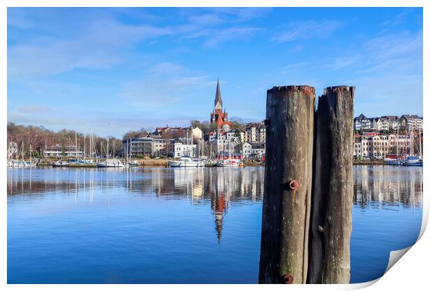 Flensburg, Germany - 03 March 2023: View of the historic harbour Print by Michael Piepgras