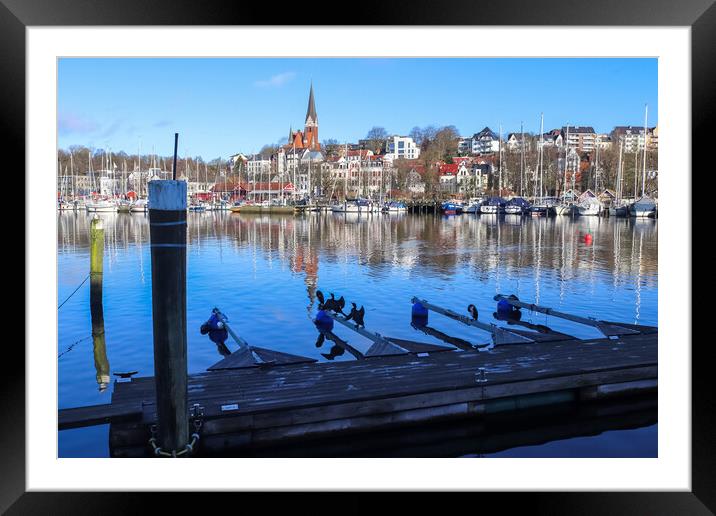 Flensburg, Germany - 03 March 2023: View of the historic harbour Framed Mounted Print by Michael Piepgras