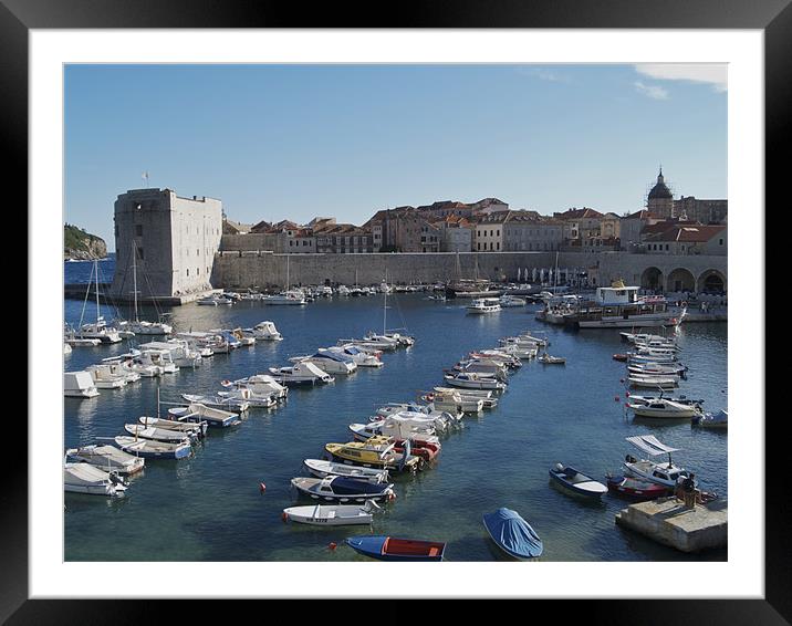 Dubrovnik old town harbour Framed Mounted Print by radoslav rundic
