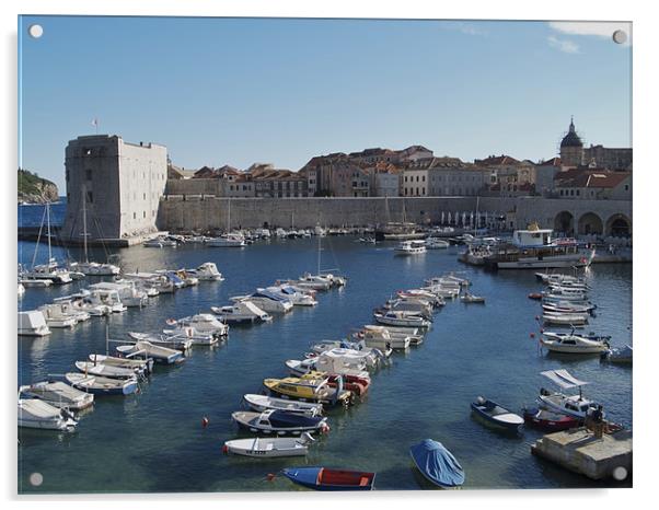 Dubrovnik old town harbour Acrylic by radoslav rundic