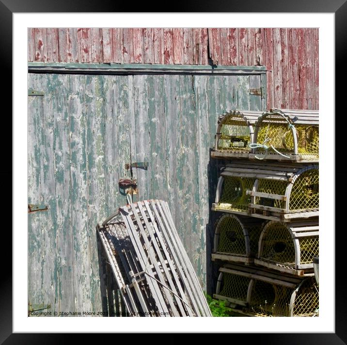 Lobster Pots Framed Mounted Print by Stephanie Moore