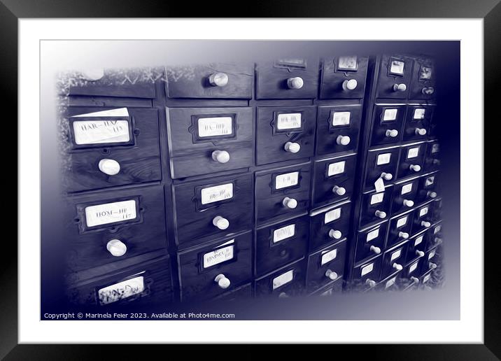 Old library drawers Framed Mounted Print by Marinela Feier