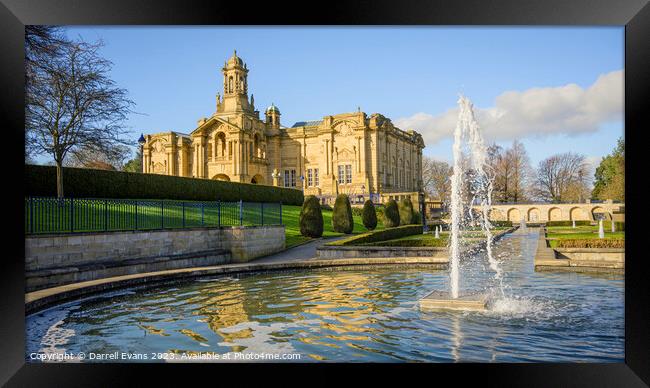 Cartwright Hall and Fountain Framed Print by Darrell Evans