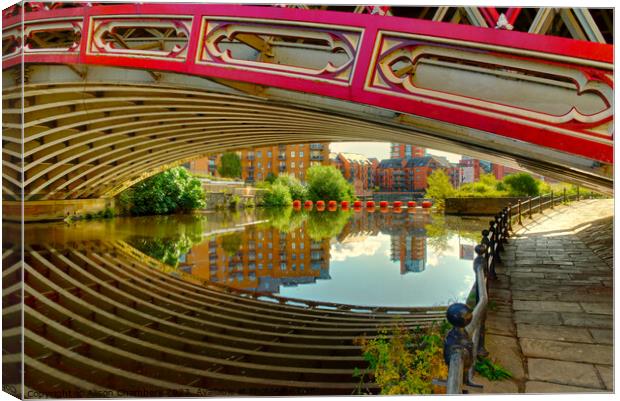 Leeds Crown Point Bridge Reflection Canvas Print by Alison Chambers