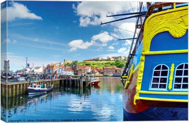 Whitby Harbour  Canvas Print by Alison Chambers