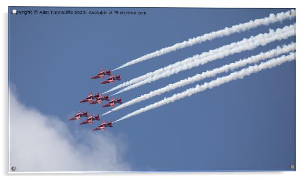 Red arrows Acrylic by Alan Tunnicliffe