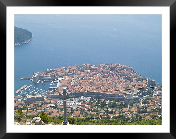 DUBROVNIK OLD TOWN VIEW FROM THE HILL Framed Mounted Print by radoslav rundic