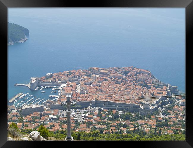 DUBROVNIK OLD TOWN VIEW FROM THE HILL Framed Print by radoslav rundic