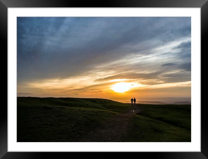 Malvern Hills Sunset Framed Mounted Print by Victoria Bowie