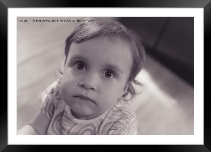 Innocence Captured: Cherubic Toddler Portrait Framed Mounted Print by Ben Delves