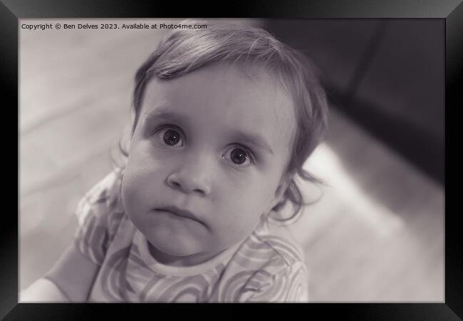 Innocence Captured: Cherubic Toddler Portrait Framed Print by Ben Delves
