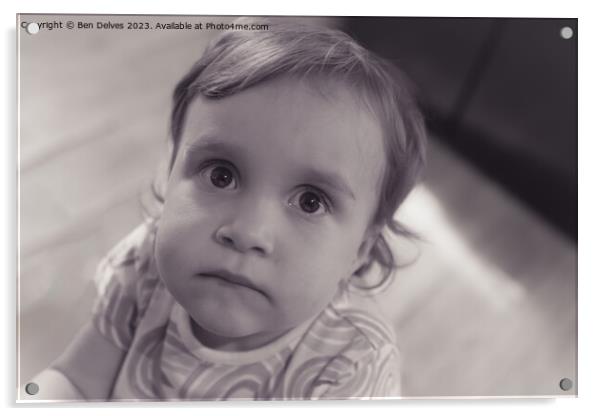 Innocence Captured: Cherubic Toddler Portrait Acrylic by Ben Delves