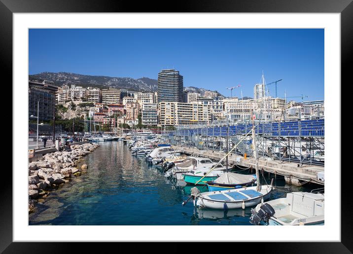 Monaco Principality Skyline From Port Hercule Framed Mounted Print by Artur Bogacki
