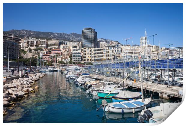 Monaco Principality Skyline From Port Hercule Print by Artur Bogacki