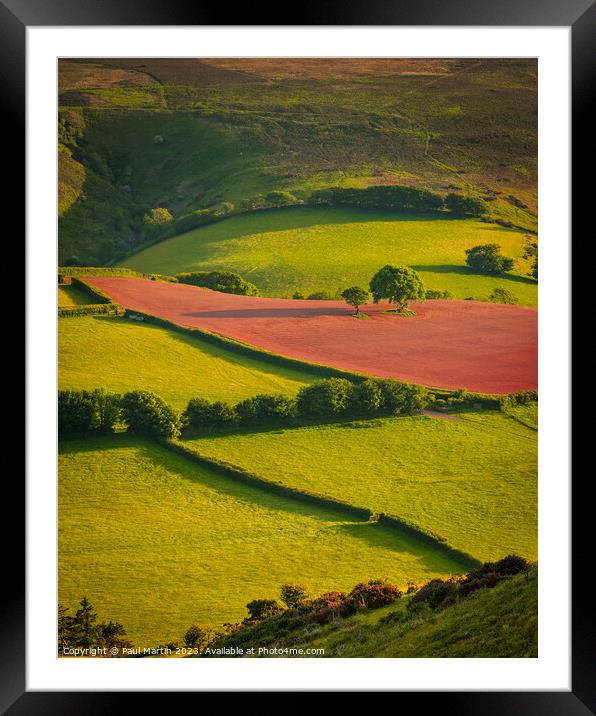 Exmoor Patchwork Framed Mounted Print by Paul Martin
