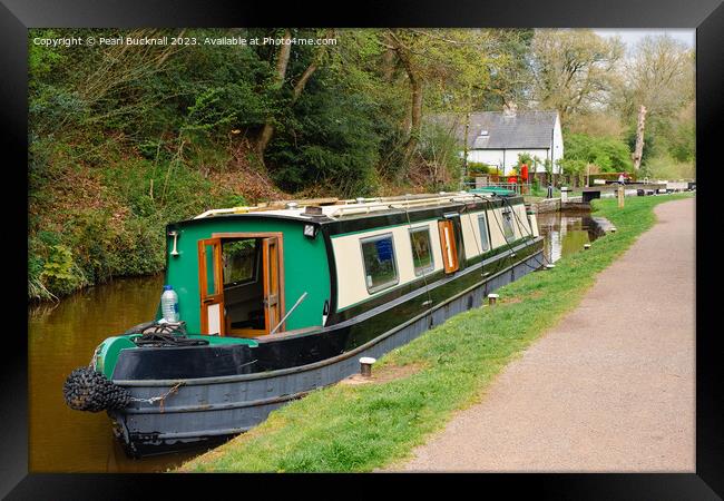 Monmouthshire and Brecon Canal Narrow Boat Framed Print by Pearl Bucknall