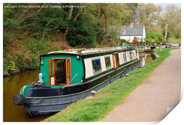 Monmouthshire and Brecon Canal Narrow Boat Print by Pearl Bucknall