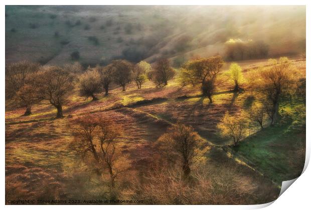 Sunset in the Brecon Beacons Print by Steve Adams