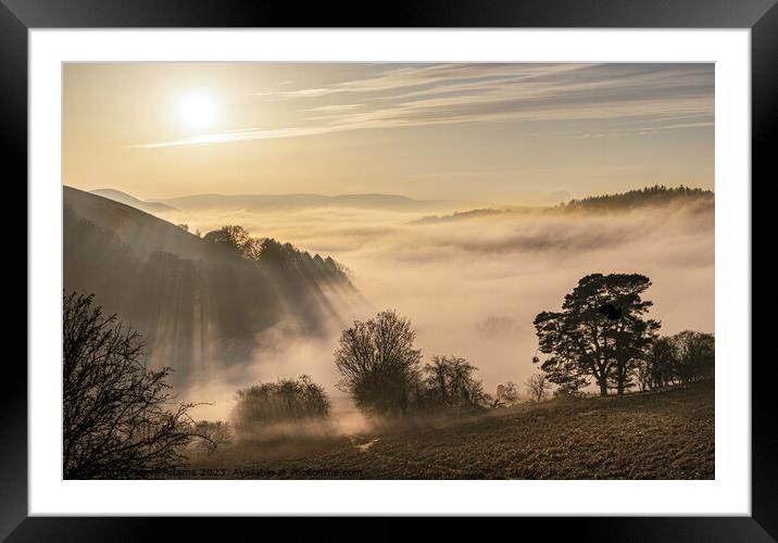 Sunset and clouds over Offa`s Dyke Framed Mounted Print by Steve Adams