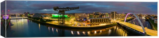 Glasgow Waterfront at Night Canvas Print by Apollo Aerial Photography