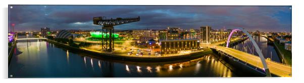 Glasgow Waterfront at Night Acrylic by Apollo Aerial Photography