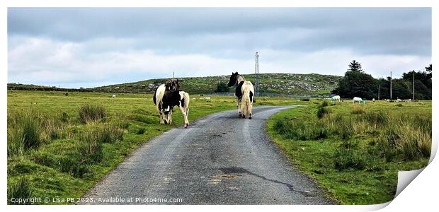 Horses In The Road Print by Lisa PB