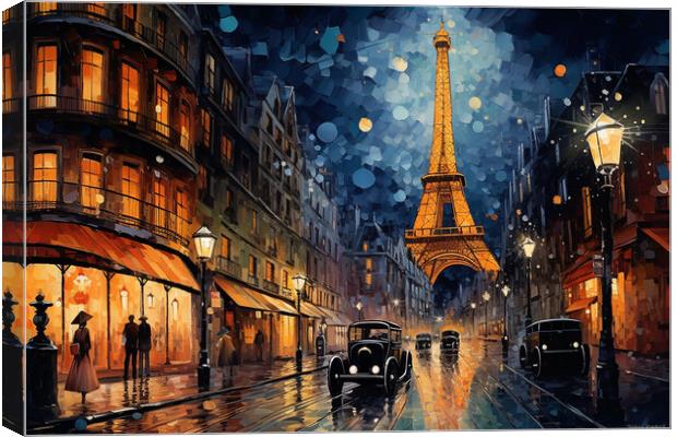 Paris at Night  Canvas Print by CC Designs