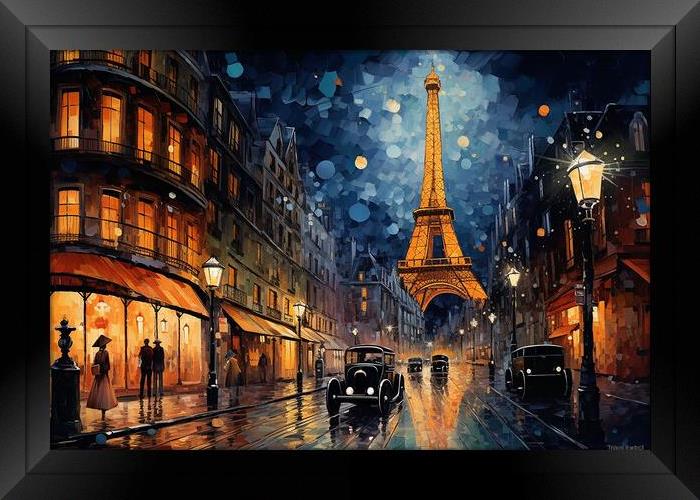 Paris at Night  Framed Print by CC Designs