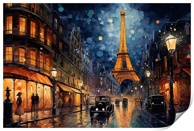 Paris at Night  Print by CC Designs