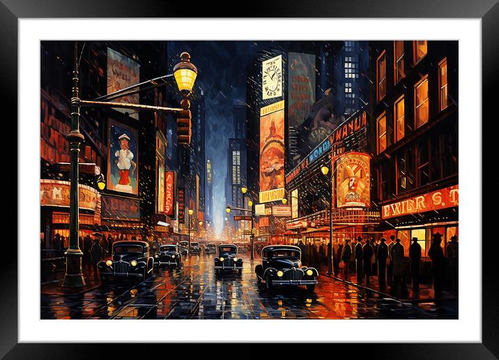 New York in the 1920's  Framed Mounted Print by CC Designs