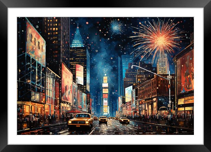 Times Square  Framed Mounted Print by CC Designs