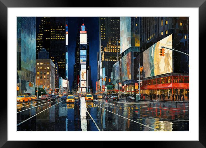 New York at Night  Framed Mounted Print by CC Designs
