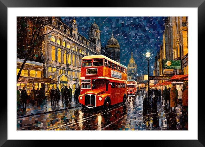 London Bus  Framed Mounted Print by CC Designs